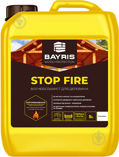 Огнебиозащита Bayris Stop Fire бесцветный 5 л - фото 1