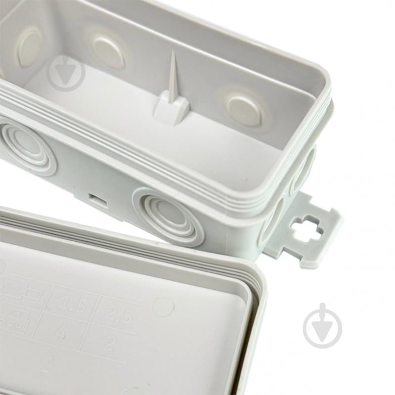 Коробка UEC для відкритого встановлення без отворів 78х36х34 мм (зовн. 85х43х38 мм) IP54 сіра поліетилен JB-078-036-034-IP5 - фото 4