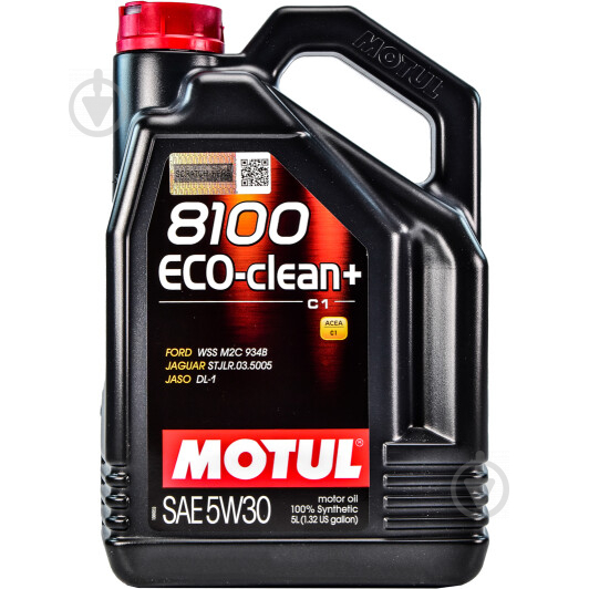 Моторное масло Motul 8100 Eco-Clean+ 5W-30 5 л (8100 ECO-CLEAN+ 5W30 5L) - фото 1