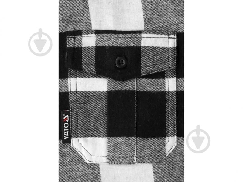 Сорочка YATO фланелева, 77см х 53см YT-78813 р. М чорно-білий - фото 3 Сорочка YATO фланелева, 77см х 53см YT-78813 р. М чорно-білий - фото 3