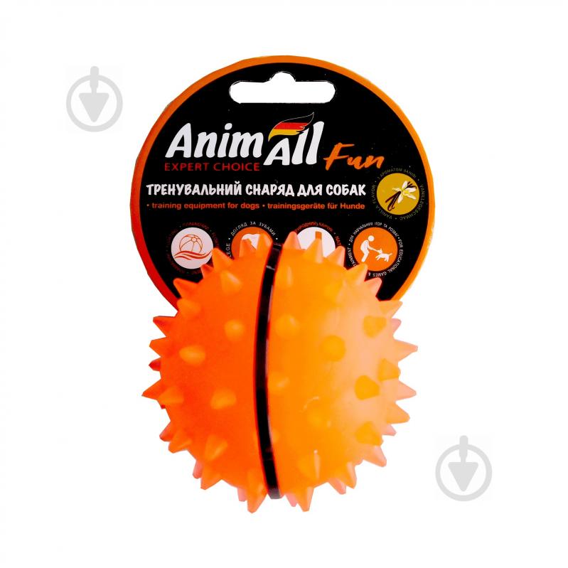 Игрушка для собак AnimAll Fun мяч каштан оранжевый 7 см - фото 1