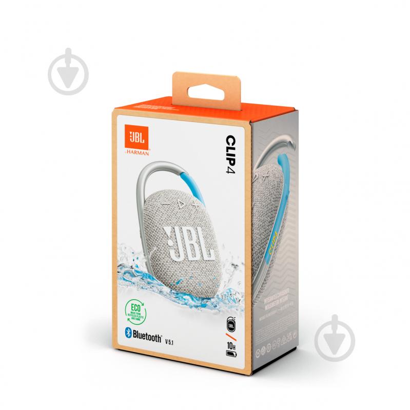 Портативна колонка JBL Clip 4 Eco 1.0 white (JBLCLIP4ECOWHT) - фото 8