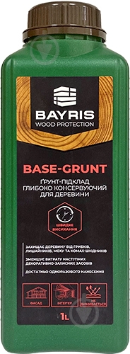 Ґрунт-антисептик Bayris BASE-GRUNT безбарвний 1 л - фото 1