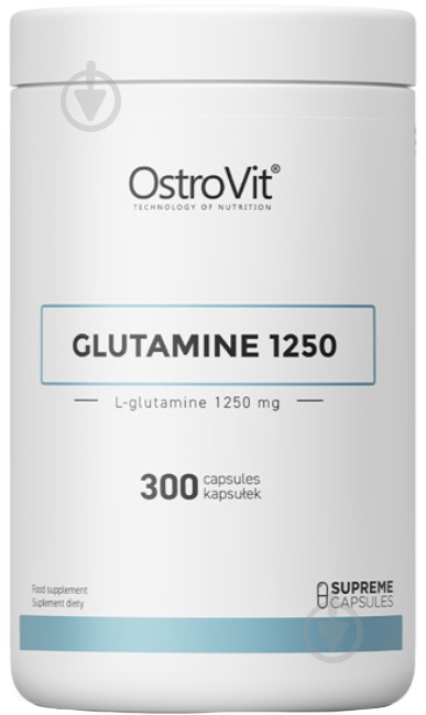 Біологічно активна добавка Ostrovit Glutamine 1250 мг 300 капсул - фото 1