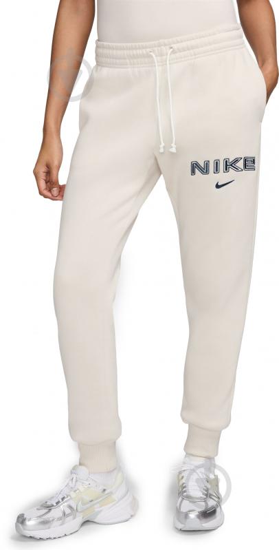 Брюки Nike NSPHNX FLC MR STD LOGO PNT HM9757-104 р. M бежевый - фото 1