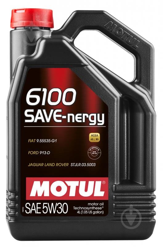 Моторное масло Motul 6100 Save-Nergy 5W-30 4 л (6100 SAVE-NERGY 5W30 4L) - фото 1