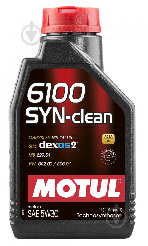 Моторное масло Motul 6100 Syn-Clean 5W-30 1 л (6100 SYN-CLEAN 5W30 1L) - фото 1