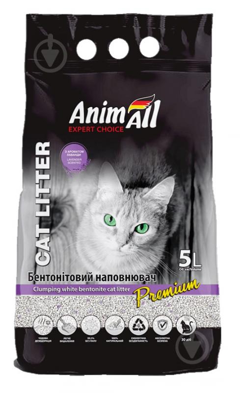 Наполнитель бентонитовый AnimAll с ароматом лаванды 5 л - фото 1