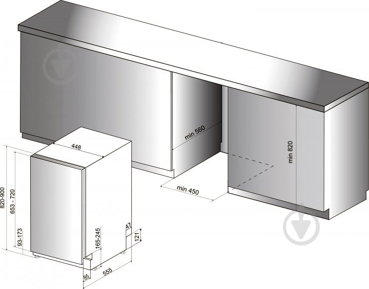 Вбудовувана посудомийна машина Hotpoint HSIO3O23WFE - фото 12