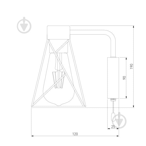Бра Strotskis Trappola 1x60 Вт E27 черный 70107/1 - фото 3