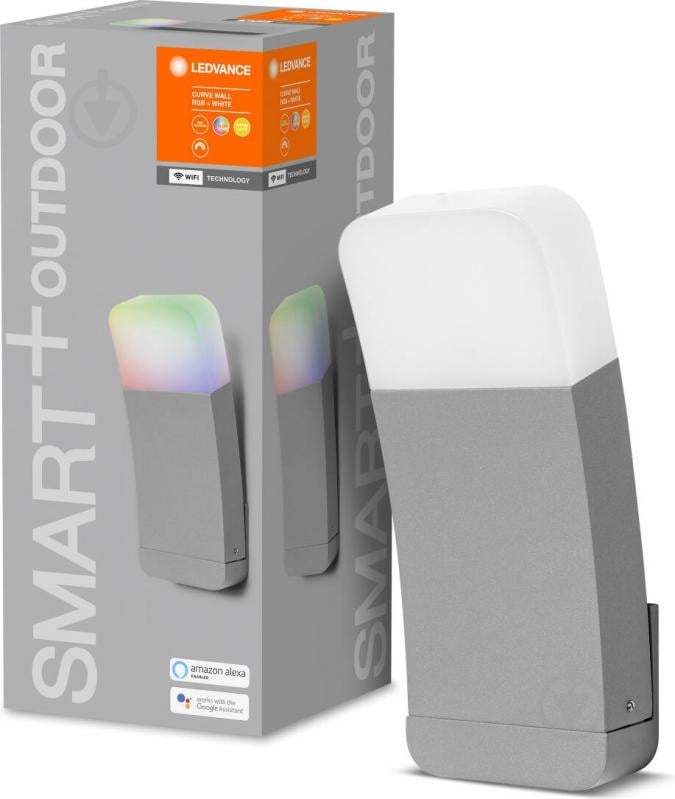 Світильник вуличний настінний Ledvance Smart + Wifi Curve Si 9 Вт IP44 темно-сірий AC260410055 - фото 1