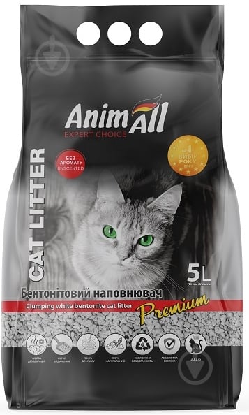 Наполнитель бентонитовый AnimAll без аромата 5 л - фото 1