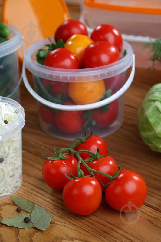 Ведро обычное Пласт-Бокс с ручкой 1 л прозрачный - фото 3