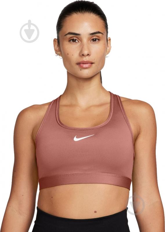 Бра Nike W NK SWSH MED SPT BRA DX6821-634 р.S розовый - фото 1