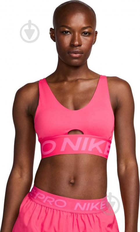 Топ Nike NP INDY PLUNGE BRA BOLD HF7324-629 р.XL розовый - фото 1