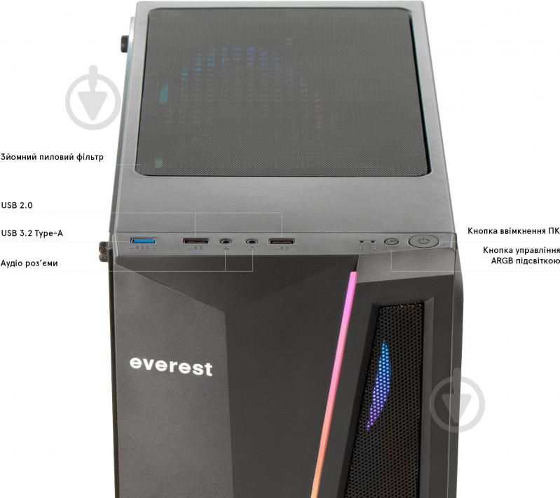 Комп'ютер Everest Home 8040 (8040_7006) black - фото 8