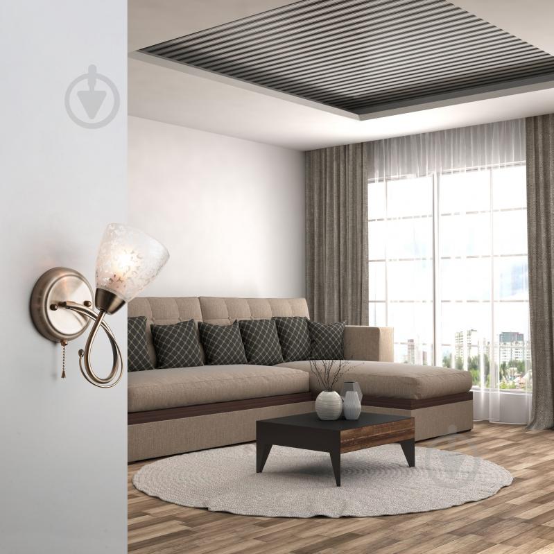 Бра Strotskis Natalie 1x40 Вт E14 бронза 30130/1 - фото 5