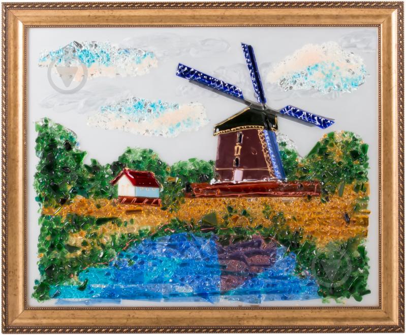 Картина фьюзинг Нидерланды Мельница 50x60 см - фото 1