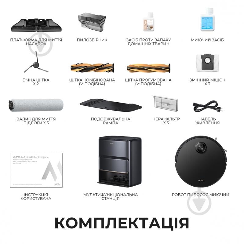 Робот-пылесос MOVA Z60 Ultra Roller Complete Black-EUA black - фото 15