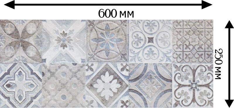 Плитка Konskie group Moris PATCHWORK GREY 25х60 - фото 3