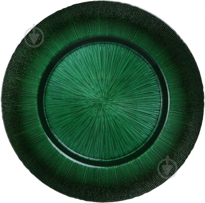 Блюдо Dekor Cam Focus 33 см зелене - фото 1
