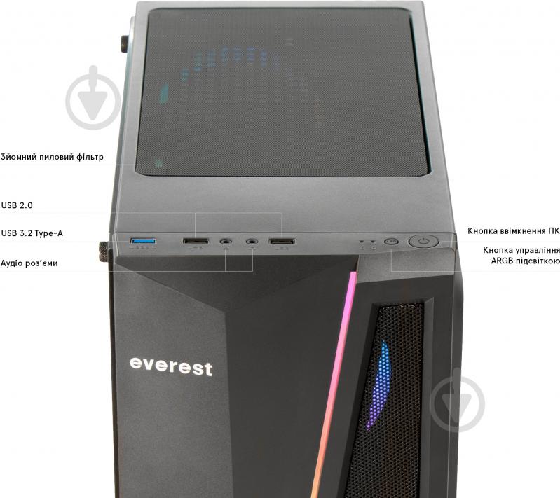 Компьютер Everest Home 8055 (8055_5410) black - фото 8