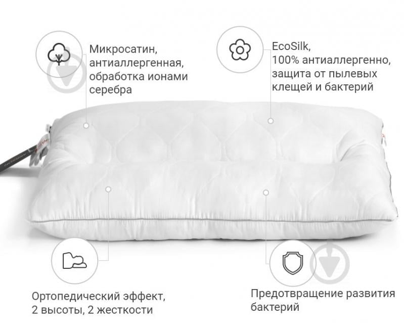 Подушка ортопедическая ортопедическая Premium Eco Silver 148 средняя 50x70 см (2200000393036) MirSon - фото 3