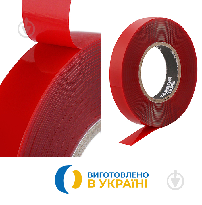 Двухсторонняя монтажная клеющая лента CARBON TAPE ULTRA FIX UF122 повышенной клейкости 12 мм х 0,5 мм х 2 м прозрачный - фото 2