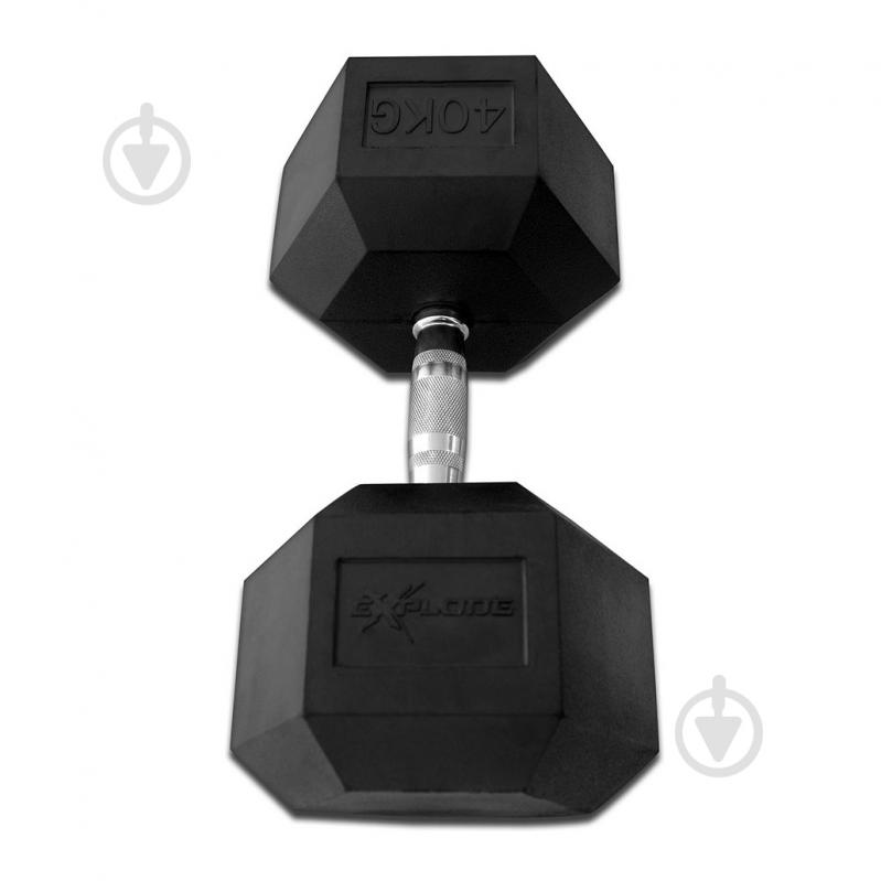 Гантель InterAtletika гексагональная обрезиненная PD-108-40 Explode 40 кг черный - фото 2