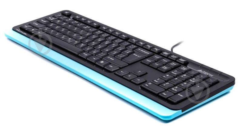 Клавиатура A4Tech FKS10 (Blue) (FKS10 (Blue)) Sleek MMedia Comfort, USB black/blue - фото 3