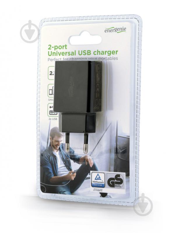 Зарядний пристрій EnerGenie EG-U2C2A-03-BK USB 2.1A - фото 2