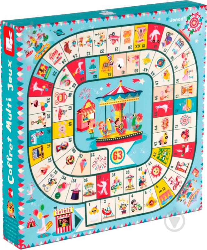 Игра настольная Janod Multi game box carousel 5 в 1 J02742 - фото 1 Игра настольная Janod Multi game box carousel 5 в 1 J02742 - фото 1