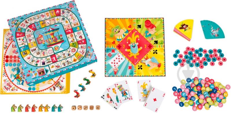 Игра настольная Janod Multi game box carousel 5 в 1 J02742 - фото 2 Игра настольная Janod Multi game box carousel 5 в 1 J02742 - фото 2