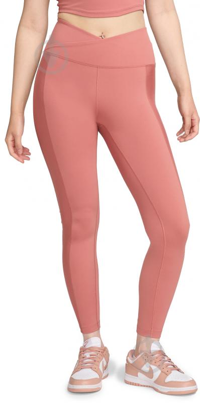 Лосины Nike NK DF ONE HR 7/8 WRAP TIGHT FV7857-634 р.S розовый - фото 1