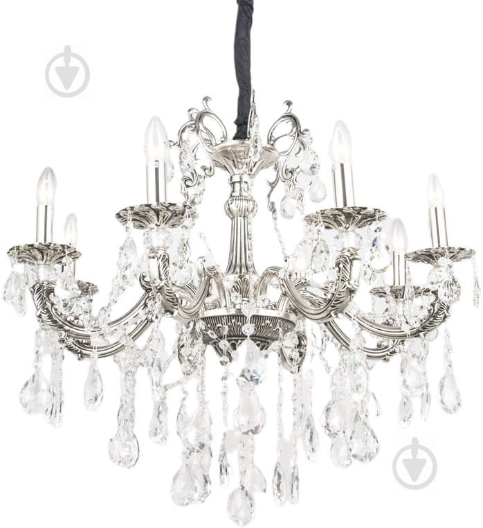 Люстра подвесная Victoria Lighting Andria/PL8 8x40 Вт E14 серебряный - фото 1