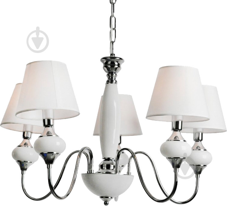 Люстра Victoria Lighting MANTRA/SP5 5x40 Вт E14 белый - фото 1 Люстра Victoria Lighting MANTRA/SP5 5x40 Вт E14 белый - фото 1