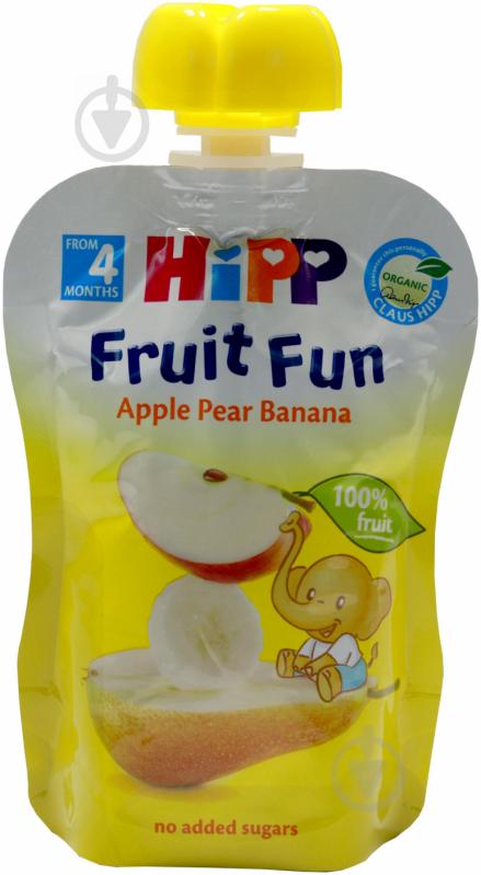 Пюре Hipp Яблуко, груша та банан 90 г 4062300165106;9062300129523 - фото 1
