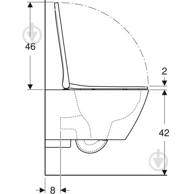 Унітаз підвісний Geberit Smyle Square Rimfree із сидінням - фото 5