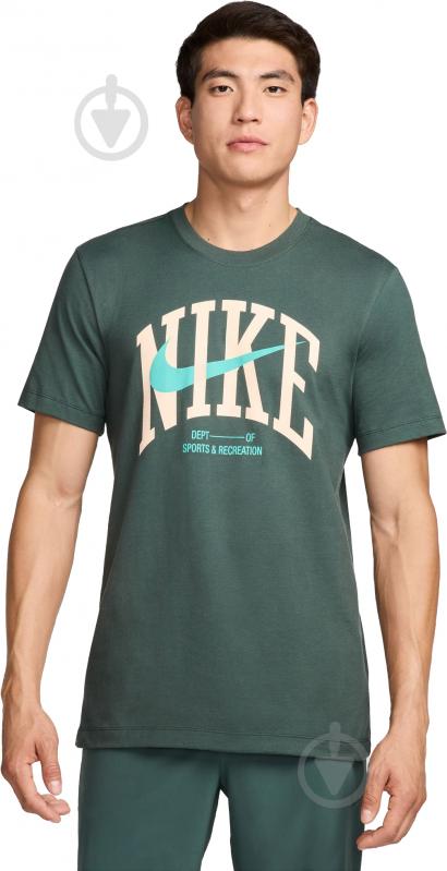 Футболка Nike NK DF TEE MODERN FITNESS FZ8048-338 р.2XL зеленый - фото 1