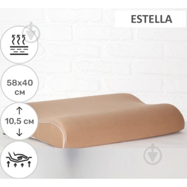 Подушка ортопедическая №6014 Delicate satin Estella (2200003261141) MirSon 58x40x10,5 бежевый - фото 2