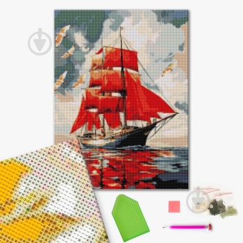Алмазная мозаика Красные паруса 40x50 см Brushme - фото 1