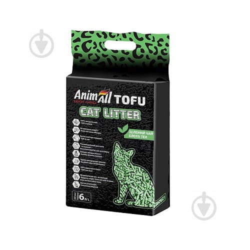 Наполнитель для кошачьего туалета AnimAll Tofu с ароматом зеленого чая 2,6 кг (6 л) - фото 1