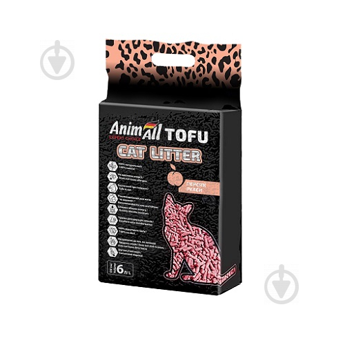 Наповнювач для котячого туалету AnimAll Tofu з ароматом персика 2,6 кг (6 л) - фото 1