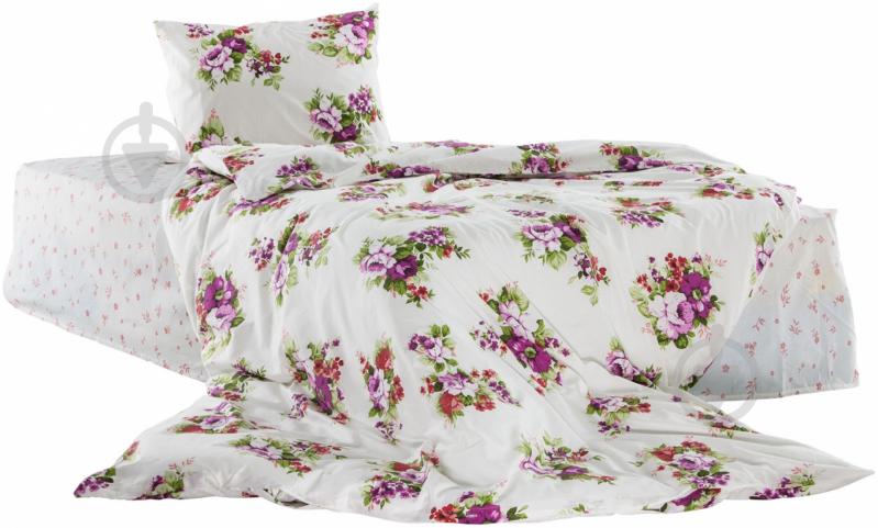 Комплект постельного белья Single Bloom 1,5 белый Sesli Tekstil - фото 1