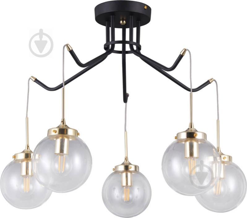 Люстра потолочная Victoria Lighting Miracle/PL5 5x5 Вт E14 черный/золото - фото 1