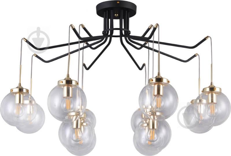 Люстра потолочная Victoria Lighting Miracle/PL12 12x5 Вт E14 черный/золото - фото 1