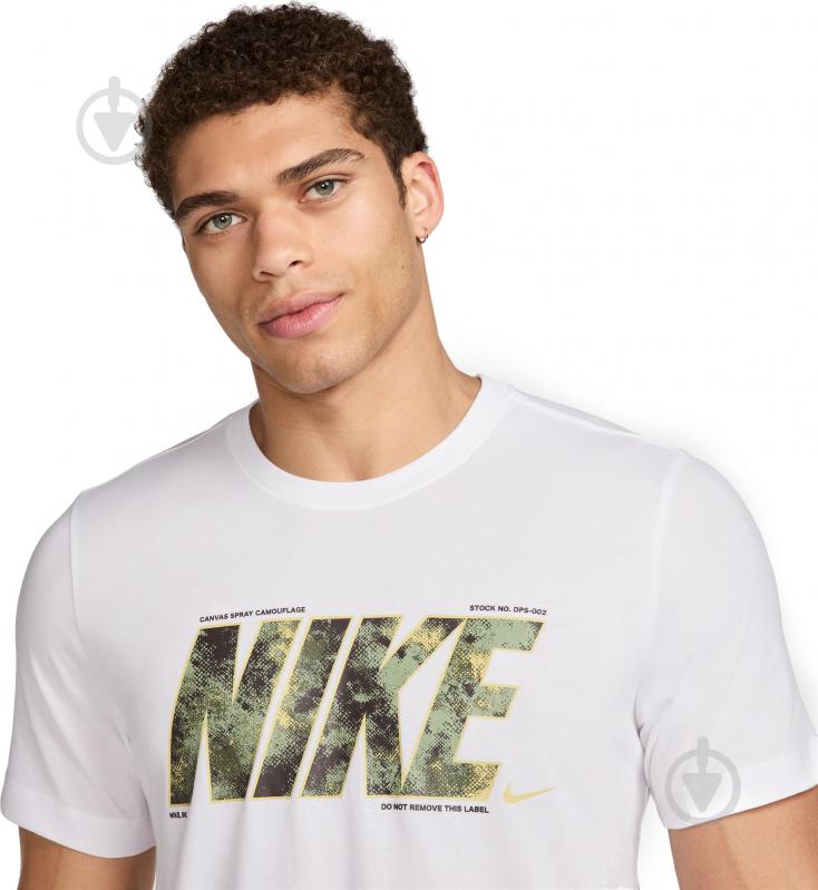 Футболка Nike NK DF TEE CAMO FZ8038-100 р.M белый - фото 3