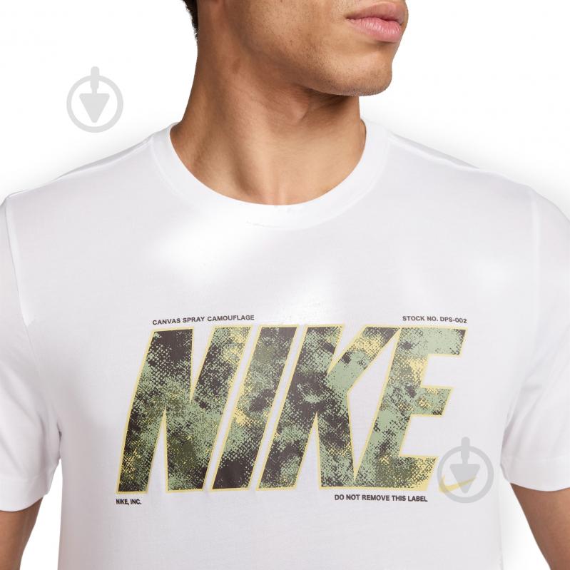 Футболка Nike NK DF TEE CAMO FZ8038-100 р.M белый - фото 4