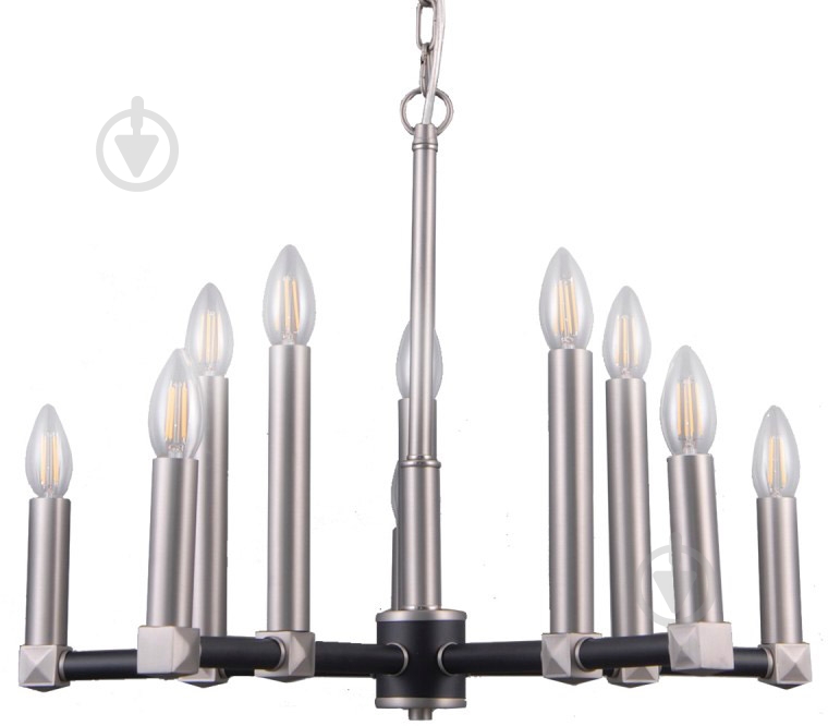 Люстра Victoria Lighting Candle SP10 10x40 Вт E14 сатин - фото 1