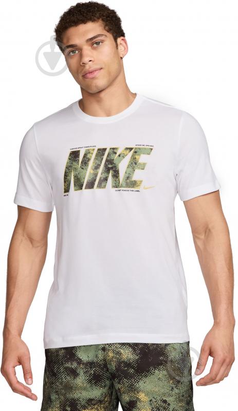 Футболка Nike NK DF TEE CAMO FZ8038-100 р.XL белый - фото 1